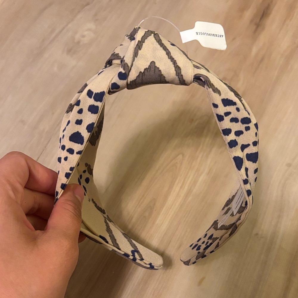 Anthropologie Beige and Blue Headband NWT